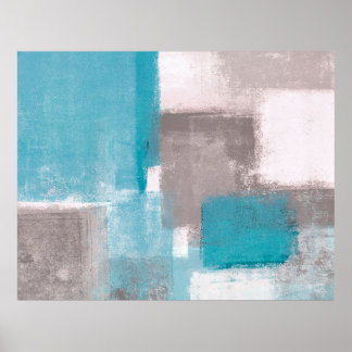 Grey and Blue Abstract Art Paintingabstract,painti Poster