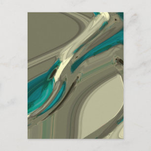 Grey and Blue Abstract Art Postcard