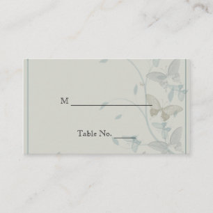 Grey and Blue Butterfly Meadow Wedding Place Cards