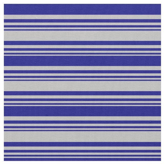 Grey and Blue Coloured Pattern of Stripes Fabric (Close Up)
