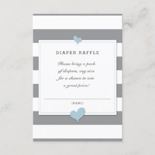Grey and Blue Diaper Raffle Enclosure Card