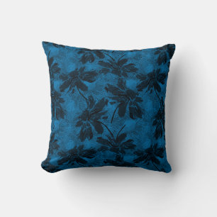Grey and blue floral pattern. cushion