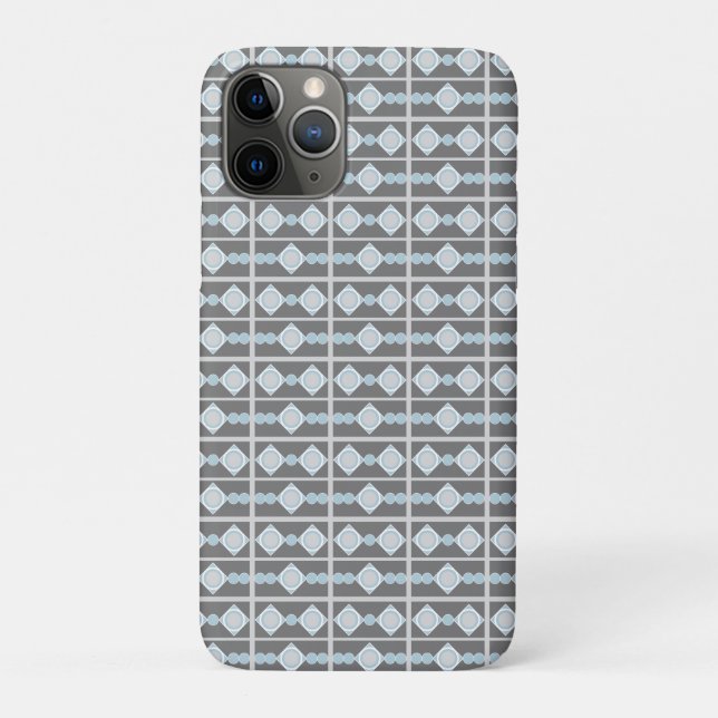 Grey and Blue Geometric Shapes Case-Mate iPhone Case (Back)