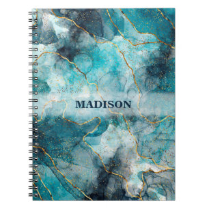 Grey And Blue Marble Notebook