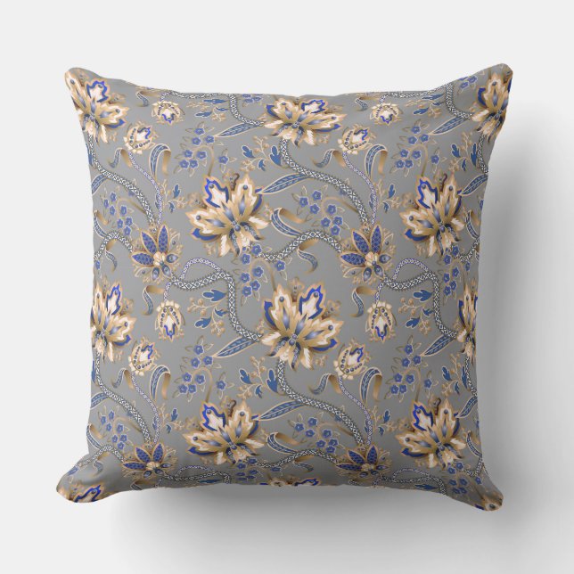 Grey And Blue Modern Elegance  Cushion (Front)