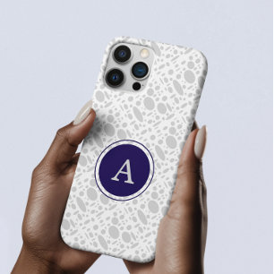 Grey and Blue Monogram iPhone 16 Pro Max Case