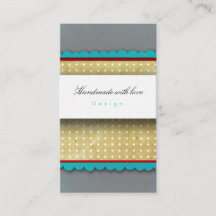 Grey and blue polka dots Business Cards