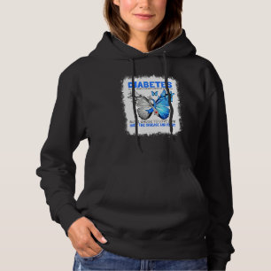 Grey And Blue Ribbon Butterfly Diabetes Awareness  Hoodie