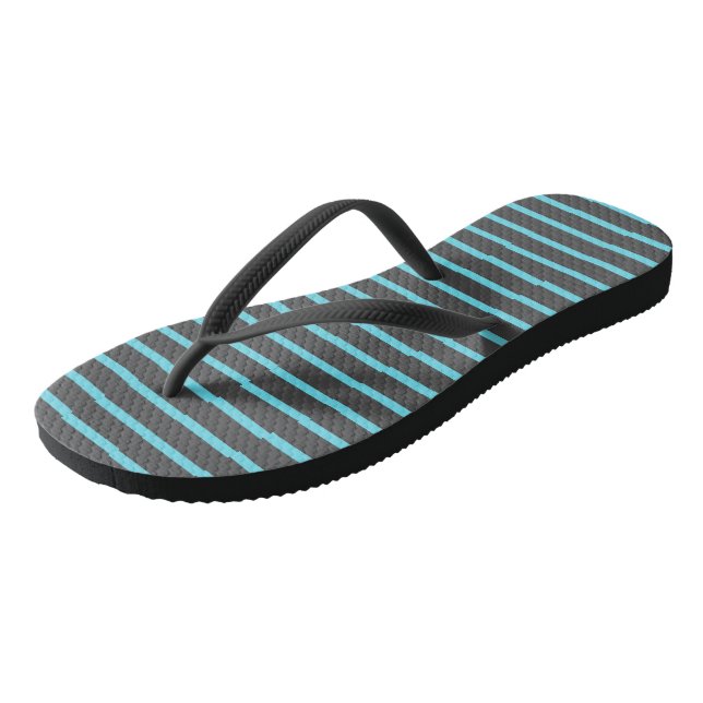 Grey and Blue Stripes Jandals (Angled)