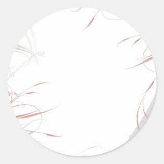 Grey and Blush Flourishes Minimalist Wedding Classic Round Sticker