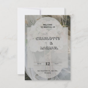 Grey And Brown Elegant Wedding Invitation