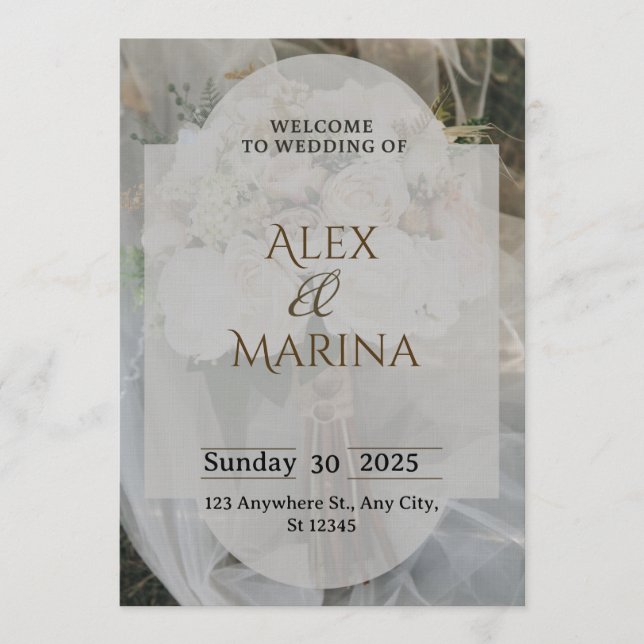 Grey And Brown Elegant Wedding Invitation (Front)