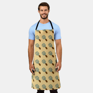 Grey and brown spatula pattern apron