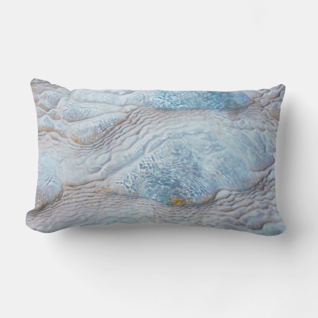 Grey and brown thick animal skin lumbar cushion (Front)