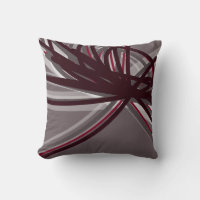 Grey and Burgundy Artistic Abstract Ribbons Throw