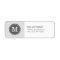 Grey and Charcoal Chevron Monogram Return Address