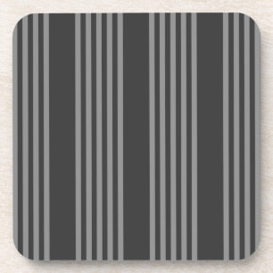 Grey and charcoal five stripes pattern coaster