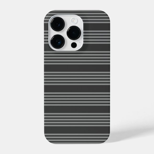 Grey and charcoal five stripes pattern iPhone case (Back)