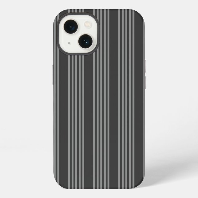 Grey and charcoal five stripes pattern iPhone case (Back)