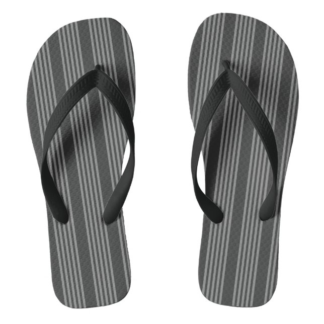 Grey and charcoal five stripes pattern jandals (Footbed)