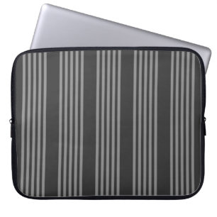 Grey and charcoal five stripes pattern laptop sleeve