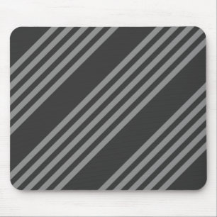Grey and charcoal five stripes pattern mouse pad