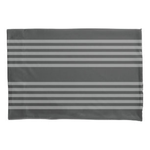 Grey and charcoal five stripes pattern pillowcase