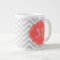 Grey and Coral Chevron Custom Monogram