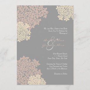 Grey and Cream Queen Anne's Lace Invitation