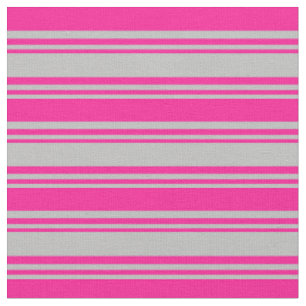Grey and Deep Pink Coloured Lines Fabric