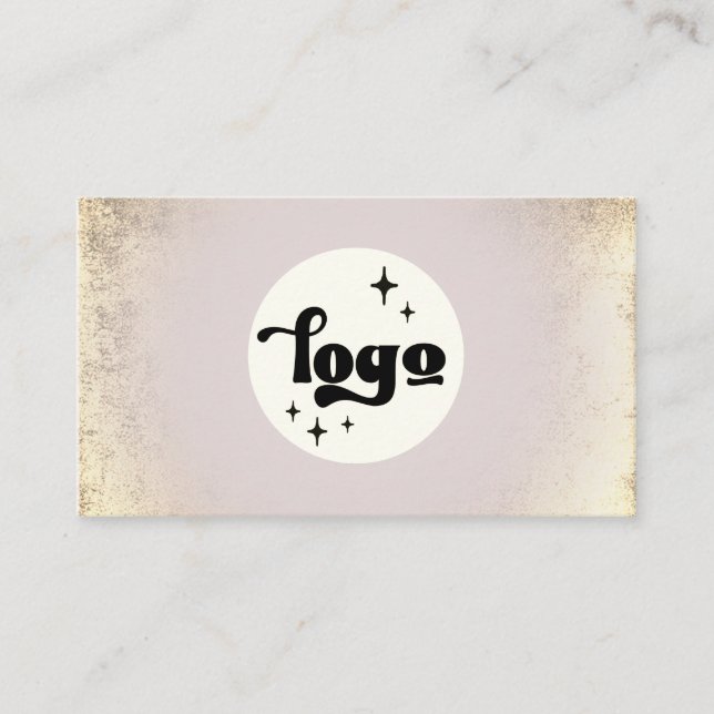 grey and faux gold foil background business card (Front)