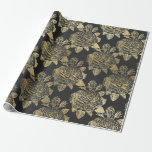 Grey and Faux Gold Vintage Roses Wrapping Paper<br><div class="desc">Grey and gold paris vintage rose themed wrapping paper.</div>
