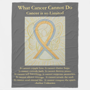 Grey and Gold Awareness Ribbon Angel Blanket