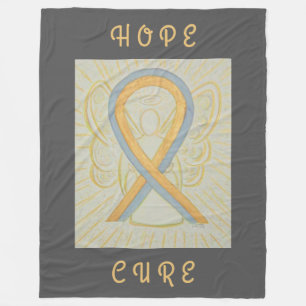 Grey and Gold Awareness Ribbon Angel Chemo Blanket