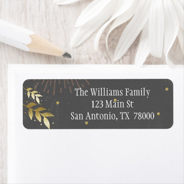 Grey and Gold Holiday Return Address (Insitu)