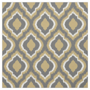 Grey and Gold Ikat Moroccan Fabric