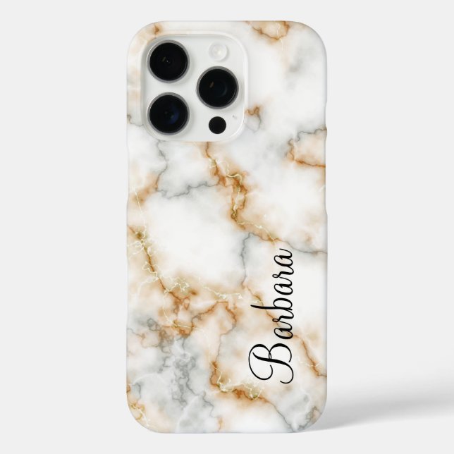 Grey And Gold Marble Personalise Case-Mate iPhone Case (Back)