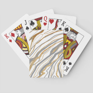 Grey and Gold Marble Playing Cards