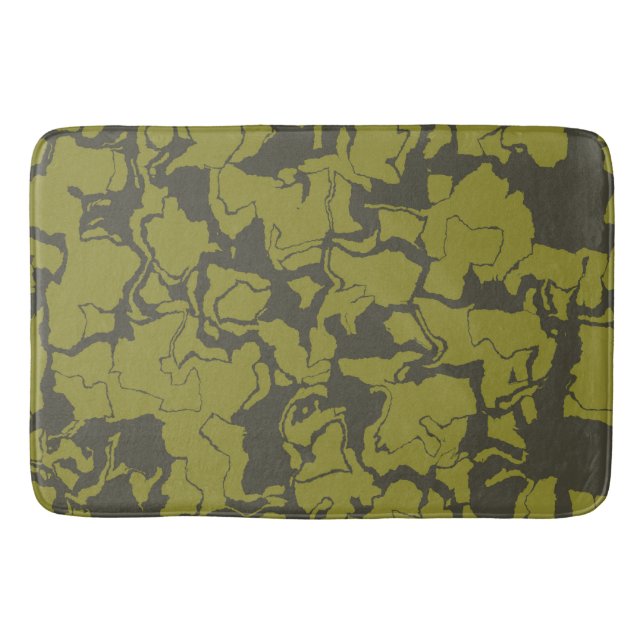 Grey and Green abstract  Bath Mat (Front)