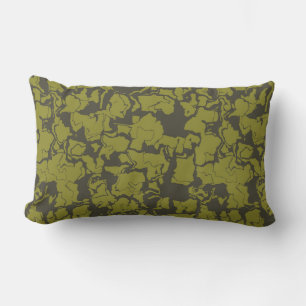 Grey and Green abstract Lumbar Cushion