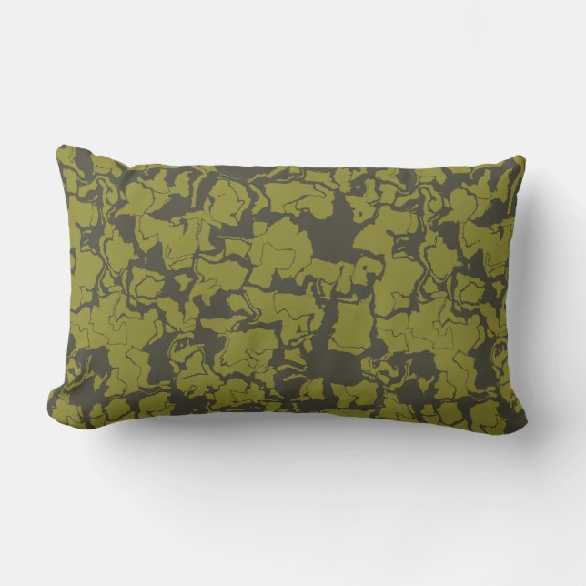Grey and Green abstract Lumbar Cushion (Front)