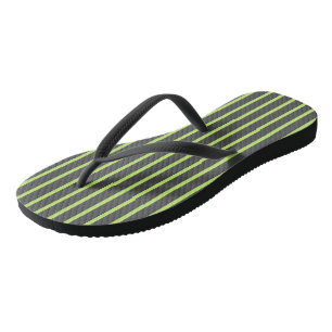 Grey and Green Stripes Jandals