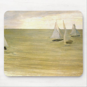 Grey and green the silver sea by Whistler Mouse Pad