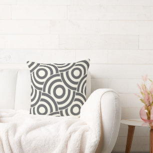 Grey and Ivory Circle Link Design PillowModern Cushion