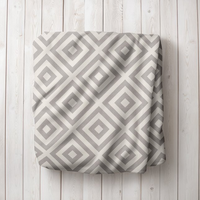Grey and Ivory Diamond | Modern Farmhouse Sherpa Blanket (Creator Uploaded)