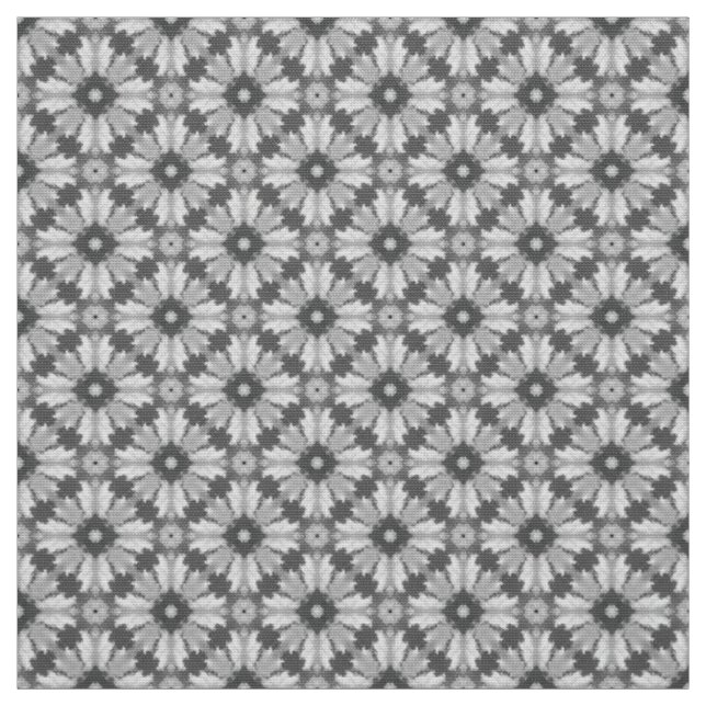 Grey and Light Grey Tiles pattern Fabric (Swatch)