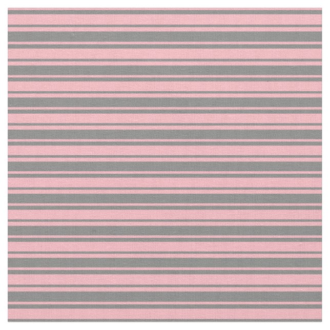 Grey and Light Pink Coloured Stripes Fabric (Close Up)