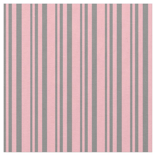 Grey and Light Pink Stripes Fabric (Close Up)