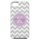 Grey and Lilac Chevron Custom Monogram