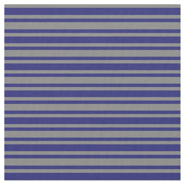 Grey and Midnight Blue Striped Pattern Fabric (Close Up)